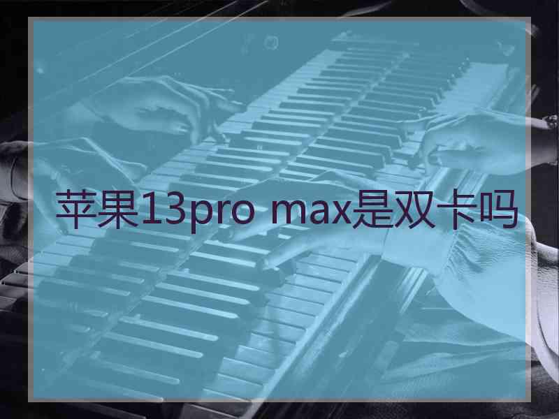 苹果13pro max是双卡吗