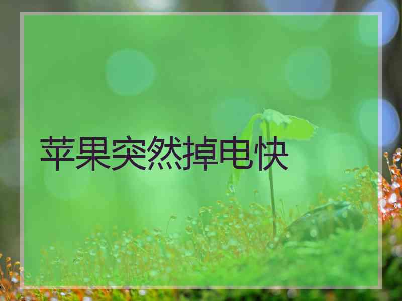 苹果突然掉电快