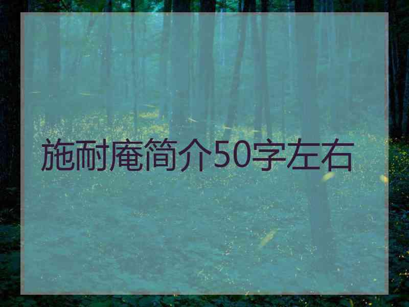 施耐庵简介50字左右