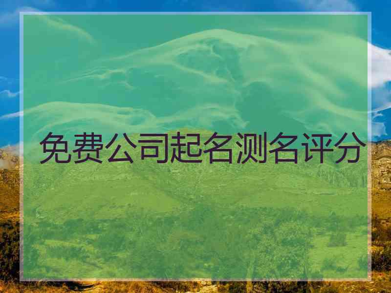 免费公司起名测名评分