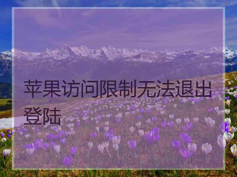 苹果访问限制无法退出登陆