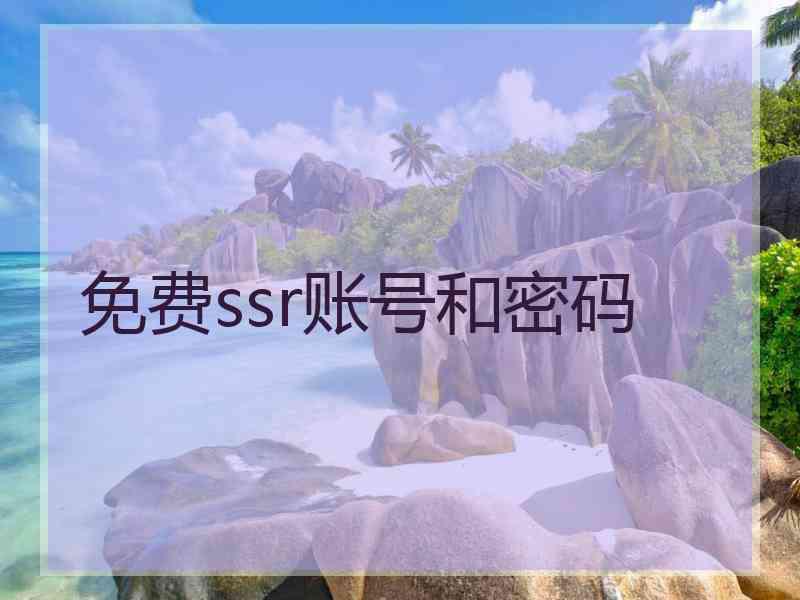 免费ssr账号和密码