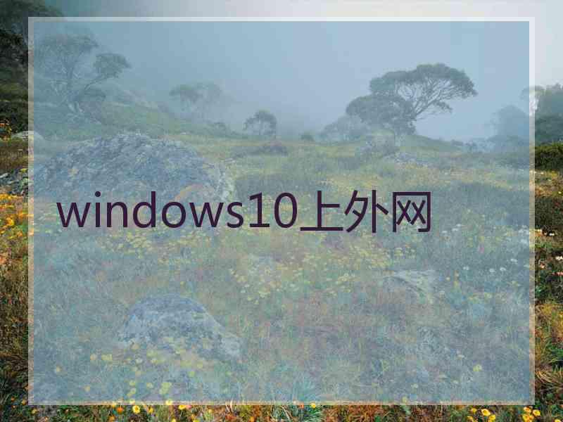 windows10上外网