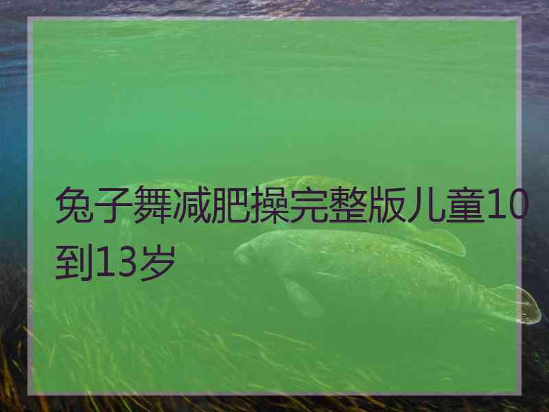 兔子舞减肥操完整版儿童10到13岁