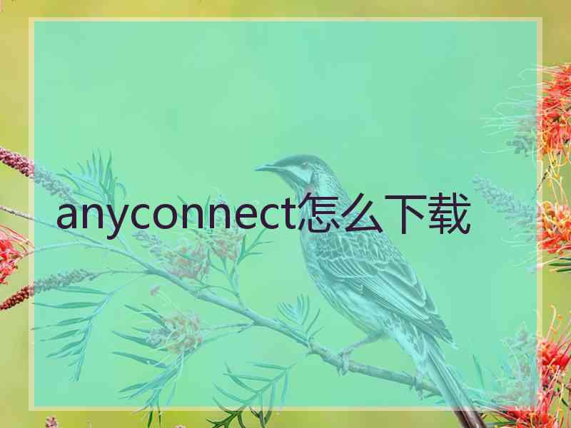 anyconnect怎么下载