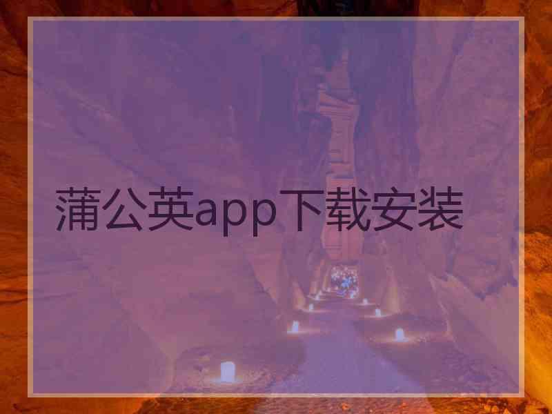 蒲公英app下载安装