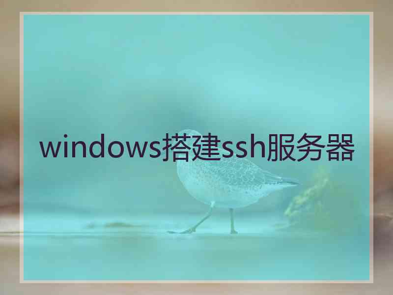 windows搭建ssh服务器