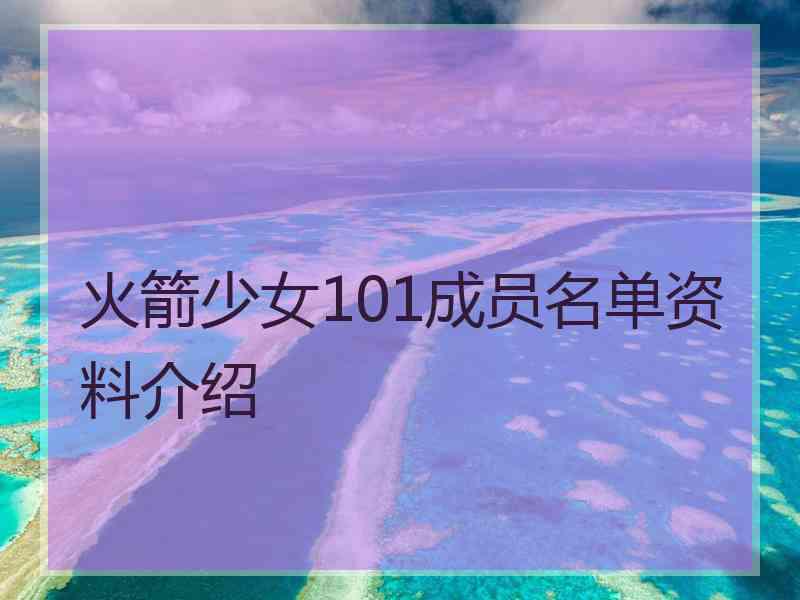 火箭少女101成员名单资料介绍