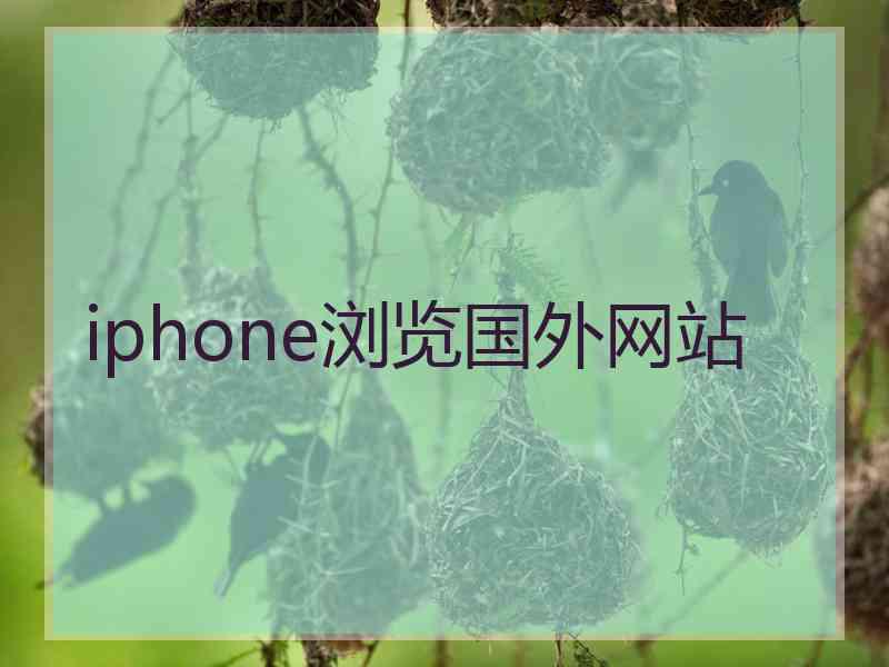 iphone浏览国外网站