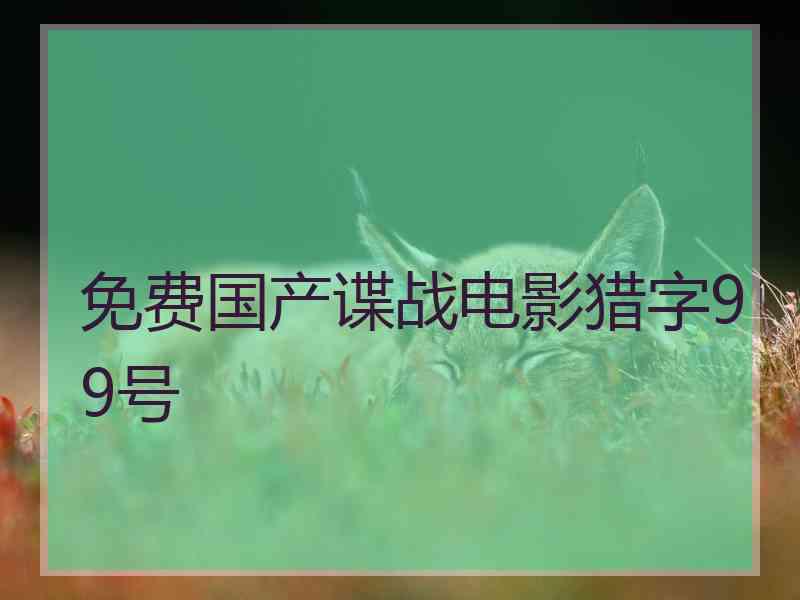 免费国产谍战电影猎字99号