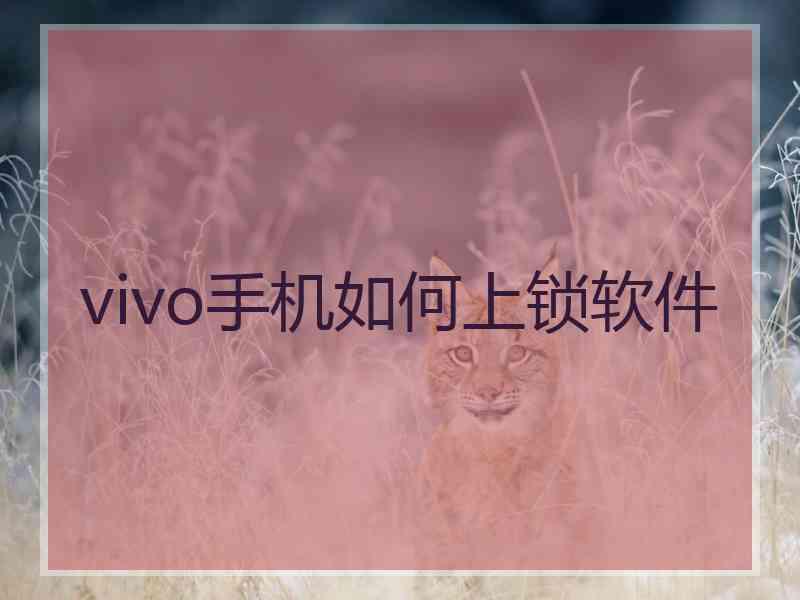 vivo手机如何上锁软件