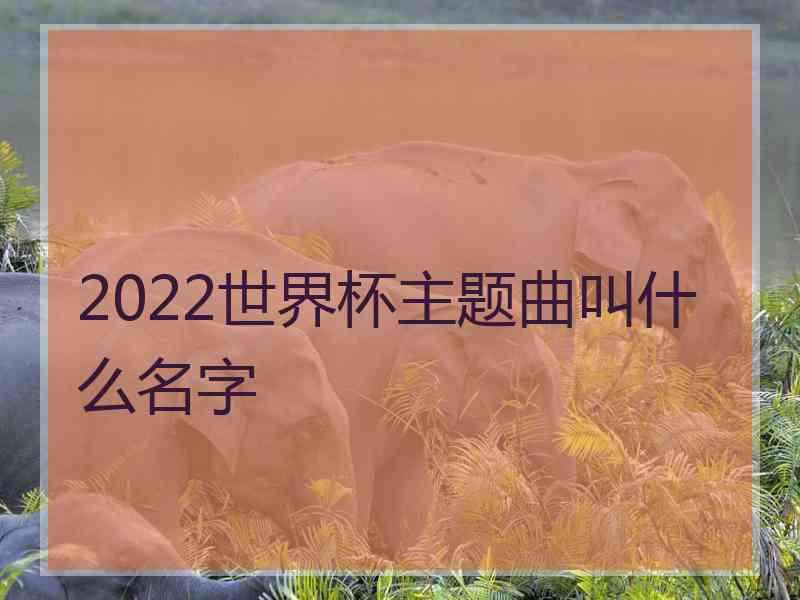 2022世界杯主题曲叫什么名字