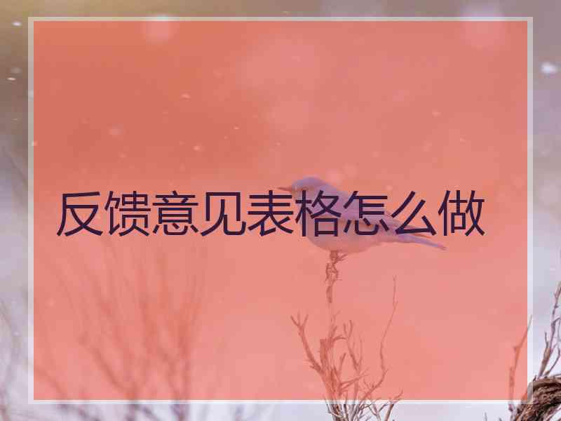 反馈意见表格怎么做